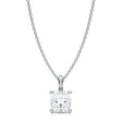 Cushion Solitaire Lab Diamond Pendant Necklace 14K White Gold (1.50ct)