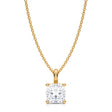Cushion Solitaire Lab Diamond Pendant Necklace 14K Yellow Gold (1.50ct)