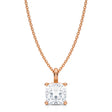 Cushion Solitaire Lab Diamond Pendant Necklace 14K Rose Gold (2.00ct)