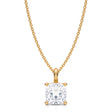 Cushion Solitaire Lab Diamond Pendant Necklace 14K Yellow Gold (2.00ct)