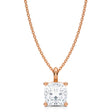 Cushion Solitaire Lab Diamond Pendant Necklace 14K Rose Gold (2.50ct)