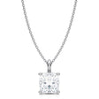 Cushion Solitaire Lab Diamond Pendant Necklace 14K White Gold (2.50ct)