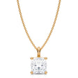 Cushion Solitaire Lab Diamond Pendant Necklace 14K Yellow Gold (2.50ct)