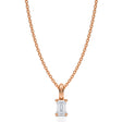 Emerald Solitaire Lab Diamond Pendant Necklace 14K Rose Gold (0.25ct)