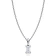 Emerald Solitaire Lab Diamond Pendant Necklace 14K White Gold (0.25ct)