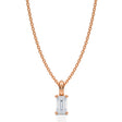 Emerald Solitaire Lab Diamond Pendant Necklace 14K Rose Gold (0.33ct)