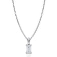 Emerald Solitaire Lab Diamond Pendant Necklace 14K White Gold (0.33ct)