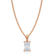 Emerald Solitaire Lab Diamond Pendant Necklace 14K Rose Gold (0.50ct)