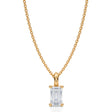 Emerald Solitaire Lab Diamond Pendant Necklace 14K Yellow Gold (0.50ct)