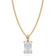 Emerald Solitaire Lab Diamond Pendant Necklace 14K Yellow Gold (1.00ct)