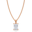 Emerald Solitaire Lab Diamond Pendant Necklace 14K Rose Gold (1.50ct)