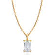 Emerald Solitaire Lab Diamond Pendant Necklace 14K Yellow Gold (1.50ct)
