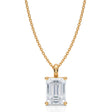 Emerald Solitaire Lab Diamond Pendant Necklace 14K Yellow Gold (2.00ct)