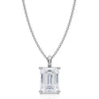 Emerald Solitaire Lab Diamond Pendant Necklace 14K White Gold (2.50ct)