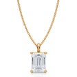 Emerald Solitaire Lab Diamond 4-Prong Necklace 14K Yellow Gold (2.50ct)