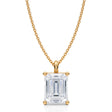 Emerald Solitaire Lab Diamond Pendant Necklace 14K Yellow Gold (3.50ct)