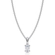 Oval Solitaire Lab Diamond Pendant Necklace 14K White Gold (0.33ct)