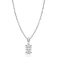 Oval Solitaire Lab Diamond Pendant Necklace 14K White Gold (0.50ct)
