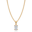 Oval Solitaire Lab Diamond Pendant Necklace 14K Yellow Gold (0.50ct)