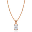 Oval Solitaire Lab Diamond Pendant Necklace 14K Rose Gold (0.75ct)