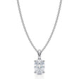 Oval Solitaire Lab Diamond Pendant Necklace 14K White Gold (0.75ct)