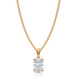 Oval Solitaire Lab Diamond Pendant Necklace 14K Yellow Gold (0.75ct)