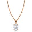 Oval Solitaire Lab Diamond Pendant Necklace 14K Rose Gold (1.00ct)