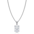 Oval Solitaire Lab Diamond Pendant Necklace 14K White Gold (1.00ct)