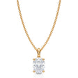Oval Solitaire Lab Diamond Pendant Necklace 14K Yellow Gold (1.00ct)