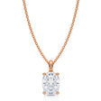 Oval Solitaire Lab Diamond Pendant Necklace 14K Rose Gold (1.50ct)