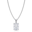 Oval Solitaire Lab Diamond Pendant Necklace 14K White Gold (1.50ct)