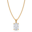 Oval Solitaire Lab Diamond Pendant Necklace 14K Yellow Gold (1.50ct)