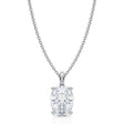 Oval Solitaire Lab Diamond Pendant Necklace 14K White Gold (2.00ct)