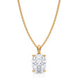 Oval Solitaire Lab Diamond Pendant Necklace 14K Yellow Gold (2.00ct)