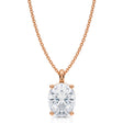 Oval Solitaire Lab Diamond Pendant Necklace 14K Rose Gold (2.50ct)