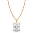 Oval Solitaire Lab Diamond Pendant Necklace 14K Yellow Gold (2.50ct)