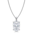 Oval Solitaire Lab Diamond  Pendant Necklace 14K White Gold (3.00ct)