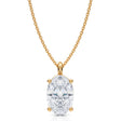 Oval Solitaire Lab Diamond Pendant Necklace 14K Yellow Gold (3.00ct)
