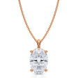 Oval Solitaire Lab Diamond Pendant Necklace 14K Rose Gold (3.50ct)