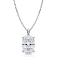 Oval Solitaire Lab Diamond Pendant Necklace 14K White Gold (3.50ct)