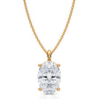 Oval Solitaire Lab Diamond Pendant Necklace 14K Yellow Gold (3.50ct)