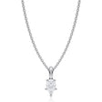 Pear Solitaire Lab Diamond Pendant Necklace 14K White Gold (0.33ct)