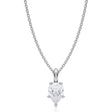 Pear Solitaire Lab Diamond Pendant Necklace 14K White Gold (0.75ct)