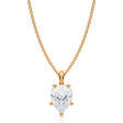 Pear Solitaire Lab Diamond Prong Pendant Necklace 14K Yellow Gold (1.50ct)