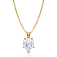 Pear Solitaire Lab Diamond Pendant Necklace 14K Yellow Gold (2.00ct)