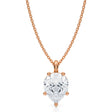 Pear Solitaire Lab Diamond Pendant Necklace 14K Rose Gold (2.50ct)