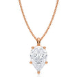 Pear Solitaire Lab Diamond Pendant Necklace 14K Rose Gold (3.00ct)