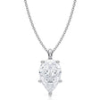 Pear Solitaire Lab Diamond Pendant Necklace 14K White Gold (3.00ct)