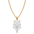 Pear Solitaire Lab Diamond Pendant Necklace 14K Yellow Gold (3.00ct)