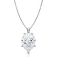 Pear Solitaire Lab Diamond Pendant Necklace 14K White Gold (3.50ct)